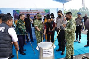 Polres Meranti Musnahkan 8,8 Kg Sabu Jaringan Malaysia, Pemkab Meranti Apresiasi